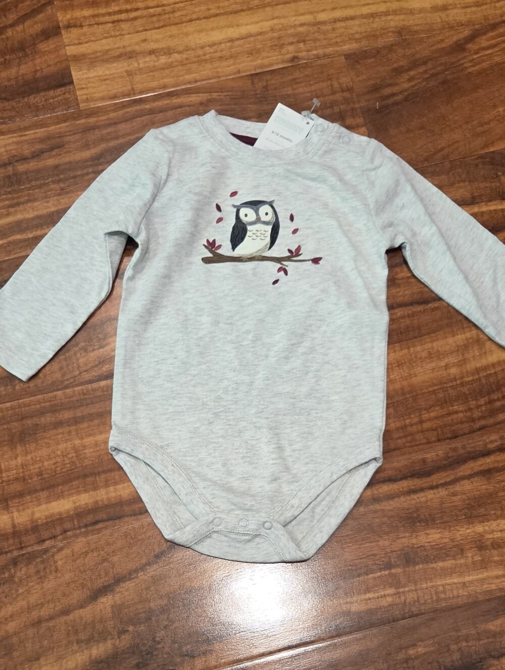 Gymboree NWT 6-12 Months Gray Sweater Romper, Owl Bodysuit & 2-pack Socks - Picture 8 of 13